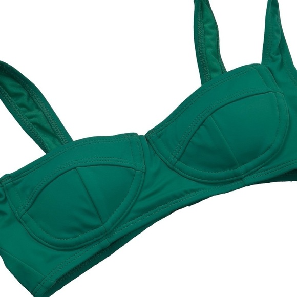 Xhilaration Womens Juniors Size XL Wireless Bikini Swim Swimsuit Top Green - Picture 1 of 4